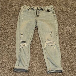 Distressed Light Blue Boyfriend Jeans